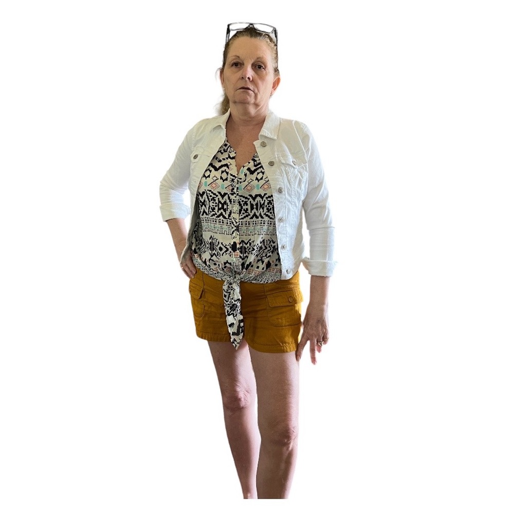 Women’s Cropped White Jean Jacket. Extra small from Old Navy.